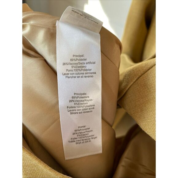 PLT Label Mustard Strap Sleeve Detail Cut Out Blazer Dress Size 4 - Picture 13 of 14